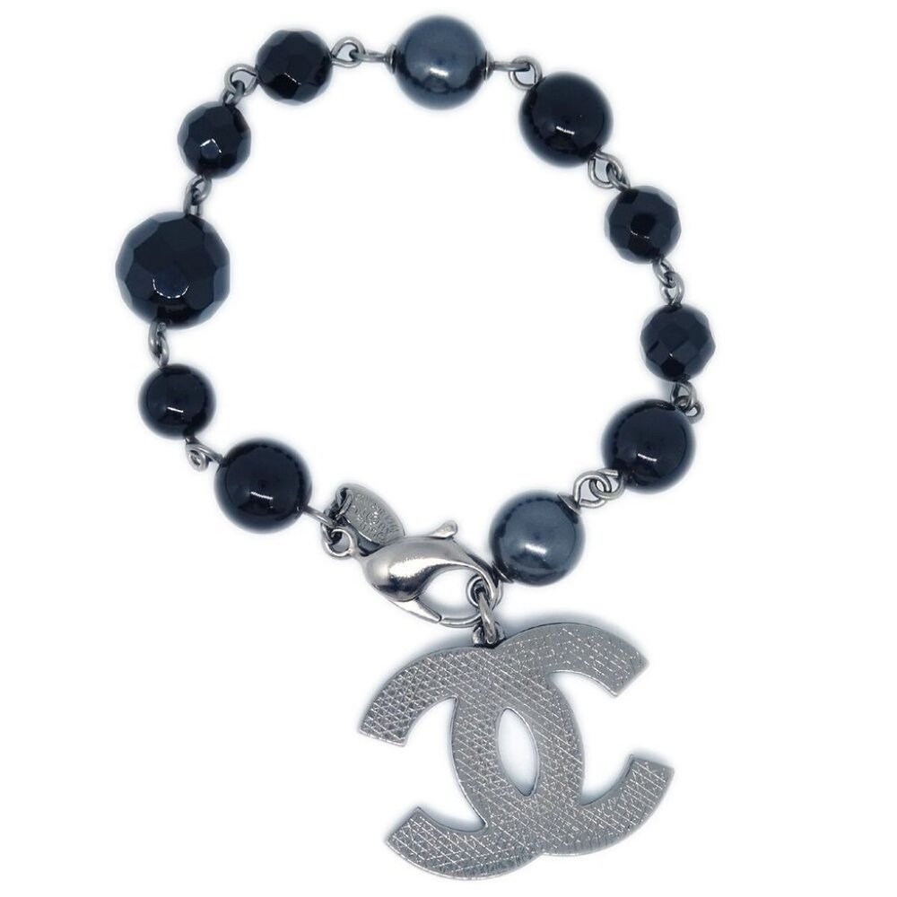 Chanel Bracelet Artificial Pearl Black
